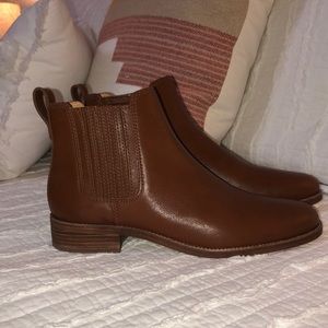 Brown leather madewell booties